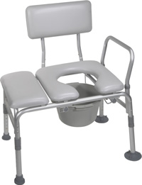 Drive Medical Padded Transfer Bench with Commode