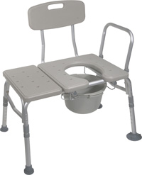 Drive Medical Plastic Transfer Bench with Commode