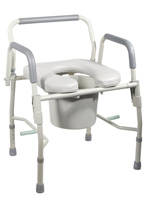 Drive Medical Drop-Arm Commode with Padded Seat